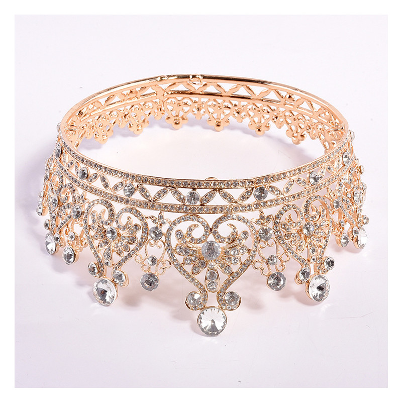 Grace Crown Bridal Tiara Bridal Crown Rhinestone Luxurious Bride Wedding Jewelry  Birthday Gift Women Fashion Jewellery