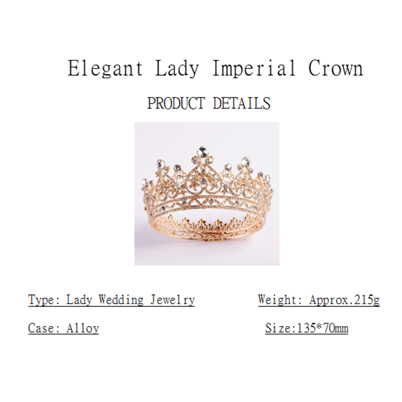 Grace Crown Bridal Tiara Bridal Crown Rhinestone Luxurious Bride Wedding Jewelry  Birthday Gift Women Fashion Jewellery