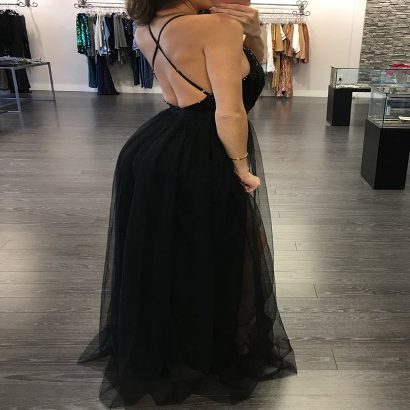 Popular Sexy Lady Evening Dress Floor Tail Sequins Girl Skirt High Quality High-V Neck Women Clothes