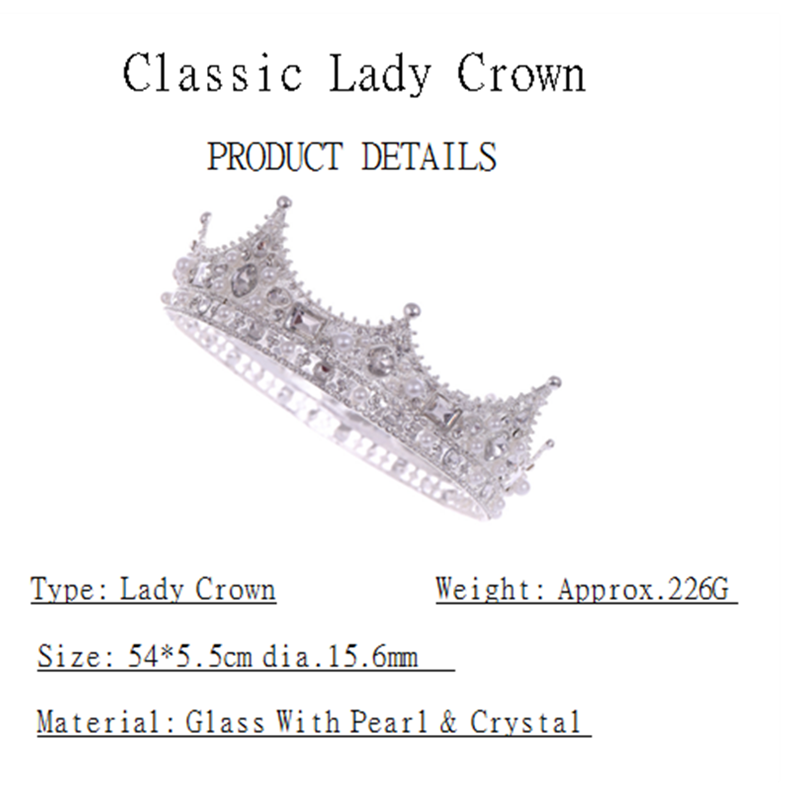 Luxury Bridal Crown Rhinestone Crystal Bride Crown Wedding Jewelry