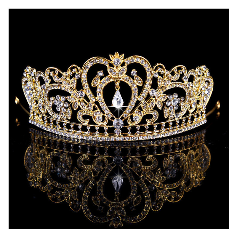 Grace Crown Bridal Tiara Bridal Crown Rhinestone Luxurious Bride Gold Silver Wedding Jewelry