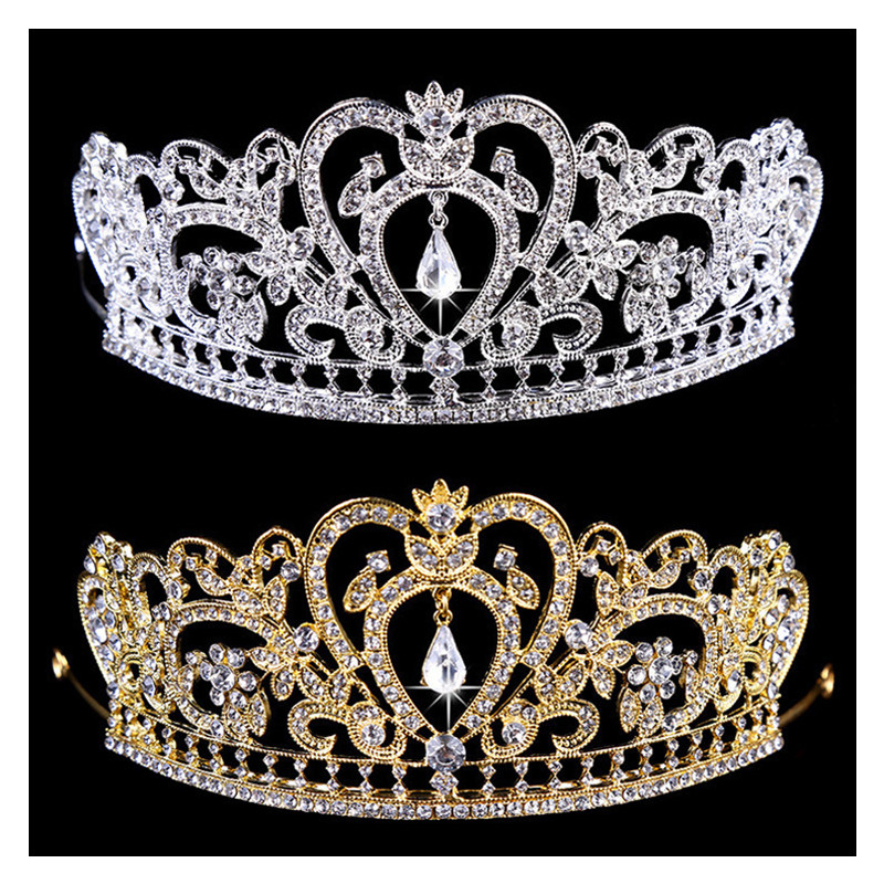 Grace Crown Bridal Tiara Bridal Crown Rhinestone Luxurious Bride Gold Silver Wedding Jewelry