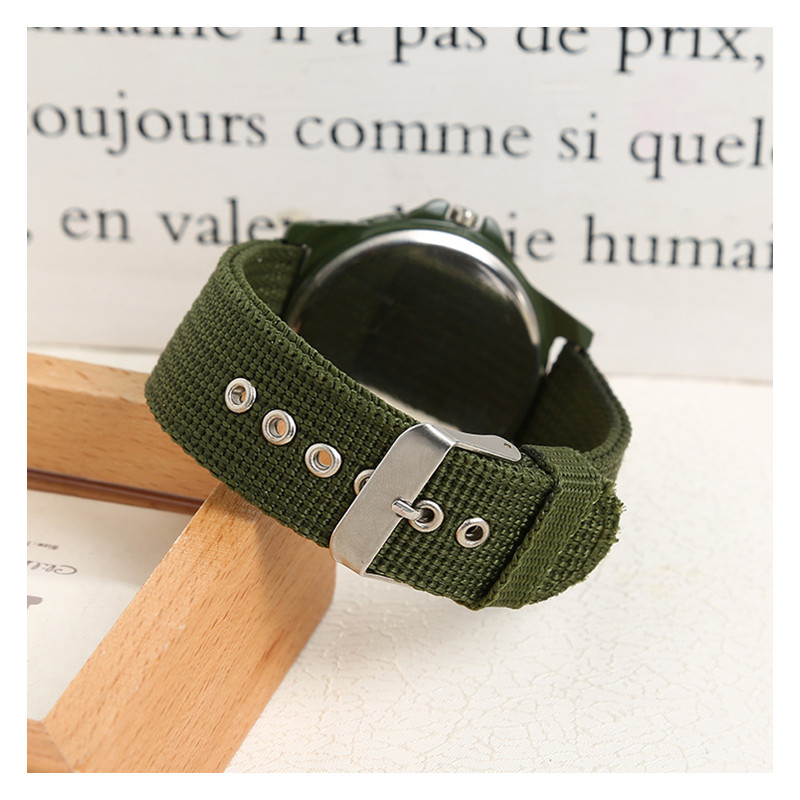 Fashion Military Sports Nylon Woven Belt Strap Watch Casual Wristwatch Men Army Outdoor Quartz Watch