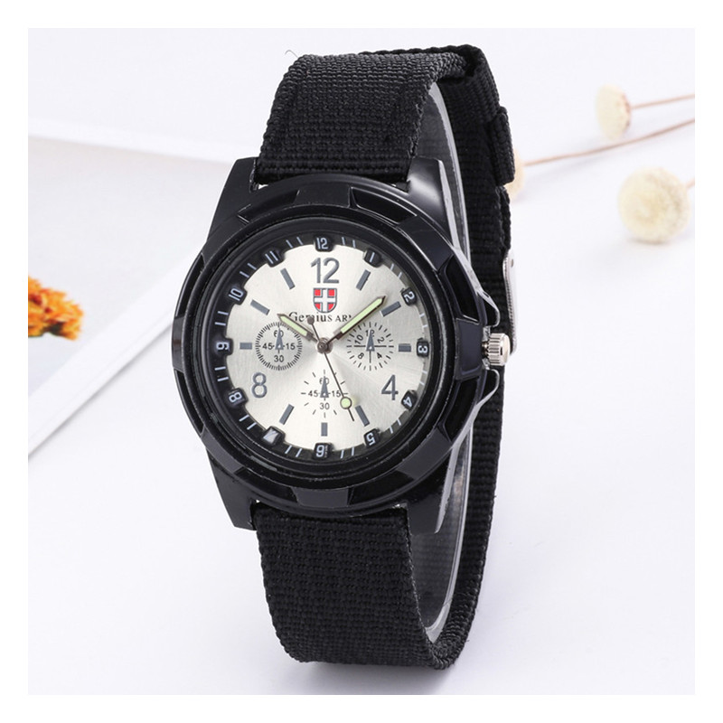 Fashion Military Sports Nylon Woven Belt Strap Watch Casual Wristwatch Men Army Outdoor Quartz Watch