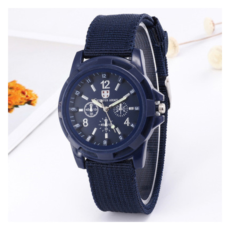 Fashion Military Sports Nylon Woven Belt Strap Watch Casual Wristwatch Men Army Outdoor Quartz Watch