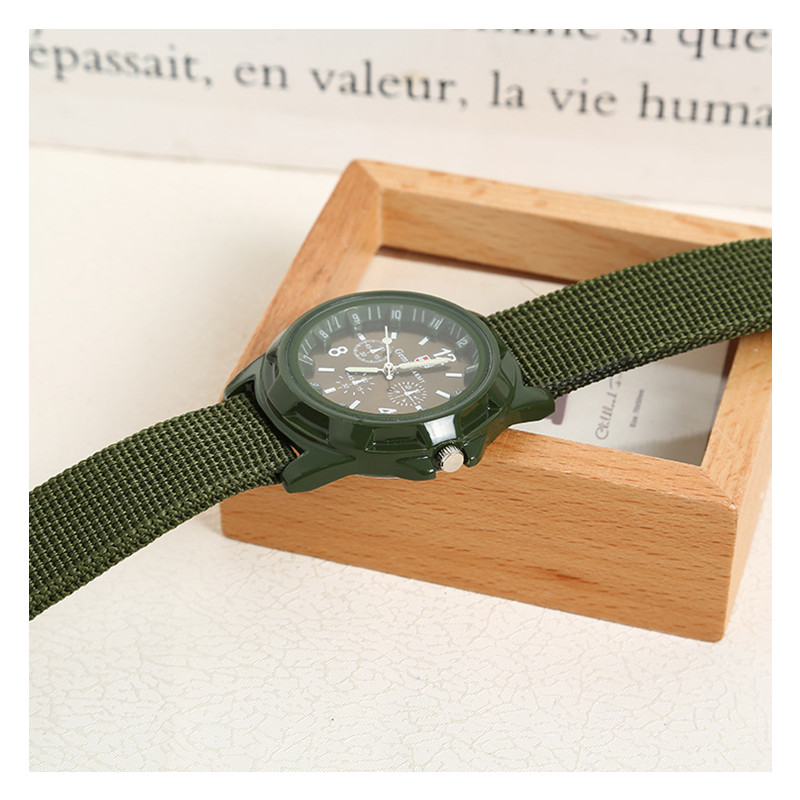 Fashion Military Sports Nylon Woven Belt Strap Watch Casual Wristwatch Men Army Outdoor Quartz Watch