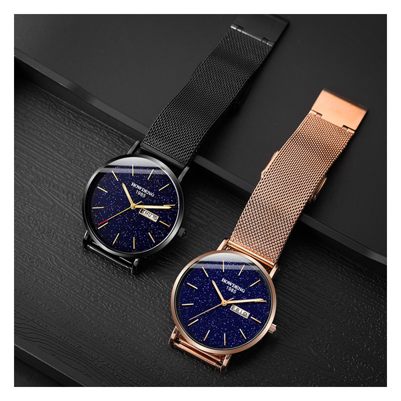 Fashion Men&apos;s Watch Fashion Casual Starry Sky Simple Calendar Waterproof Men&apos;s Business Wristwatch