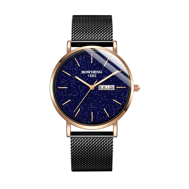 Fashion Men&apos;s Watch Fashion Casual Starry Sky Simple Calendar Waterproof Men&apos;s Business Wristwatch