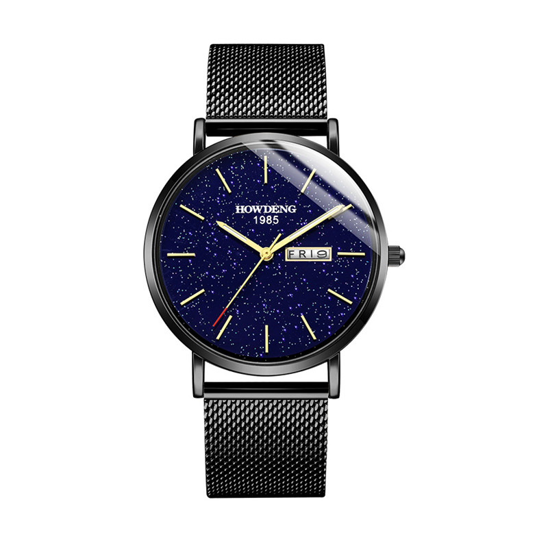 Fashion Men&apos;s Watch Fashion Casual Starry Sky Simple Calendar Waterproof Men&apos;s Business Wristwatch