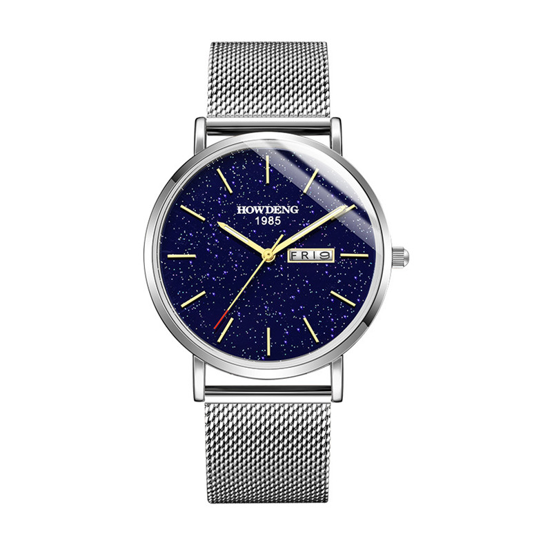 Fashion Men&apos;s Watch Fashion Casual Starry Sky Simple Calendar Waterproof Men&apos;s Business Wristwatch