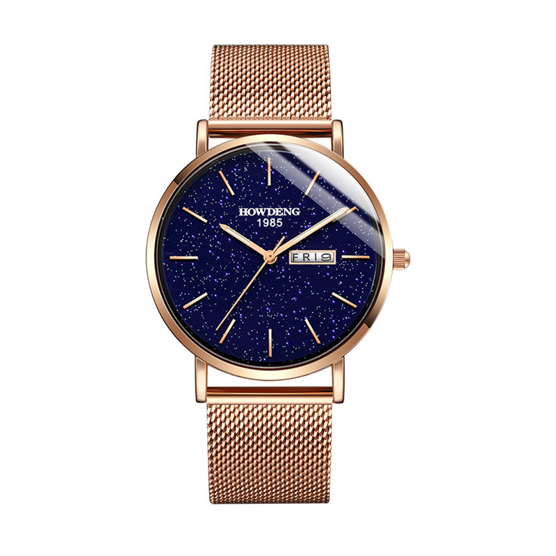Fashion Men&apos;s Watch Fashion Casual Starry Sky Simple Calendar Waterproof Men&apos;s Business Wristwatch