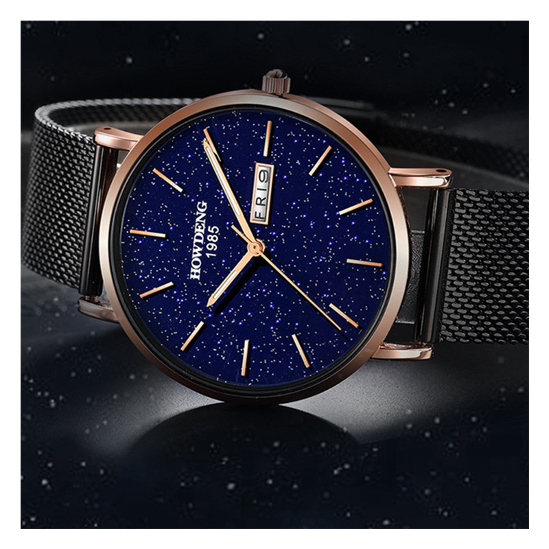 Fashion Men&apos;s Watch Fashion Casual Starry Sky Simple Calendar Waterproof Men&apos;s Business Wristwatch