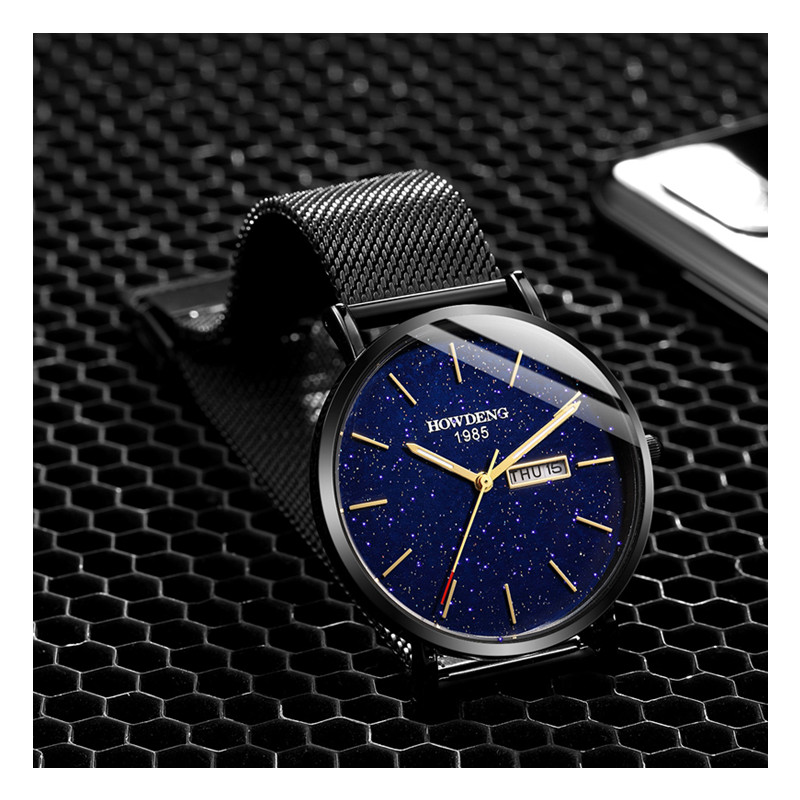 Fashion Men&apos;s Watch Fashion Casual Starry Sky Simple Calendar Waterproof Men&apos;s Business Wristwatch