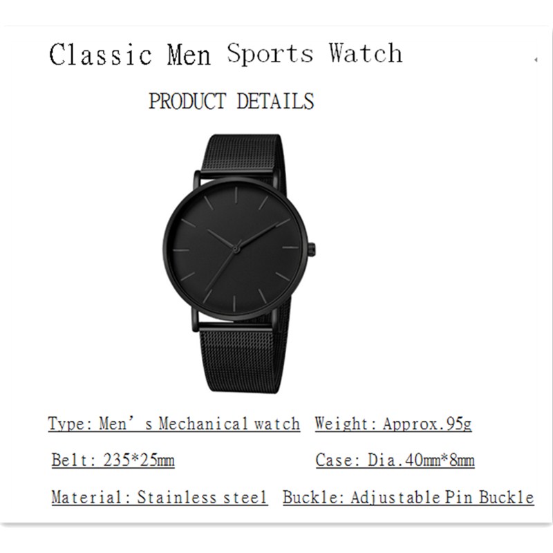 2019 Men&apos;s Fashion Watch Top Brand Luxury Business Man Watch Sports Watch Metal Belt