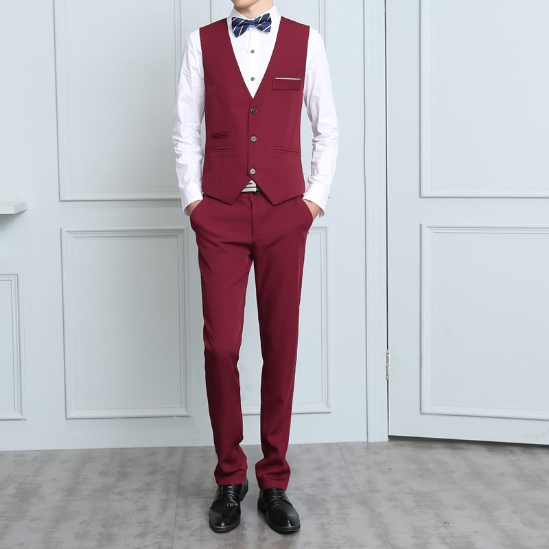 Fasion Business Men Suit Wedding Suits for Men Shawl Collar 3 Pieces Slim Fit Groomsman Suit