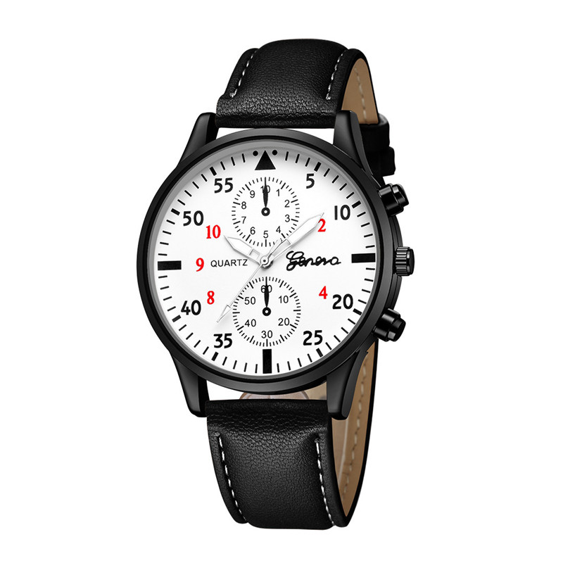 The Mens&apos; Quartz Wrist Watches High Quality PU Leather Watch Strap Slim Dial Casual Waterproof