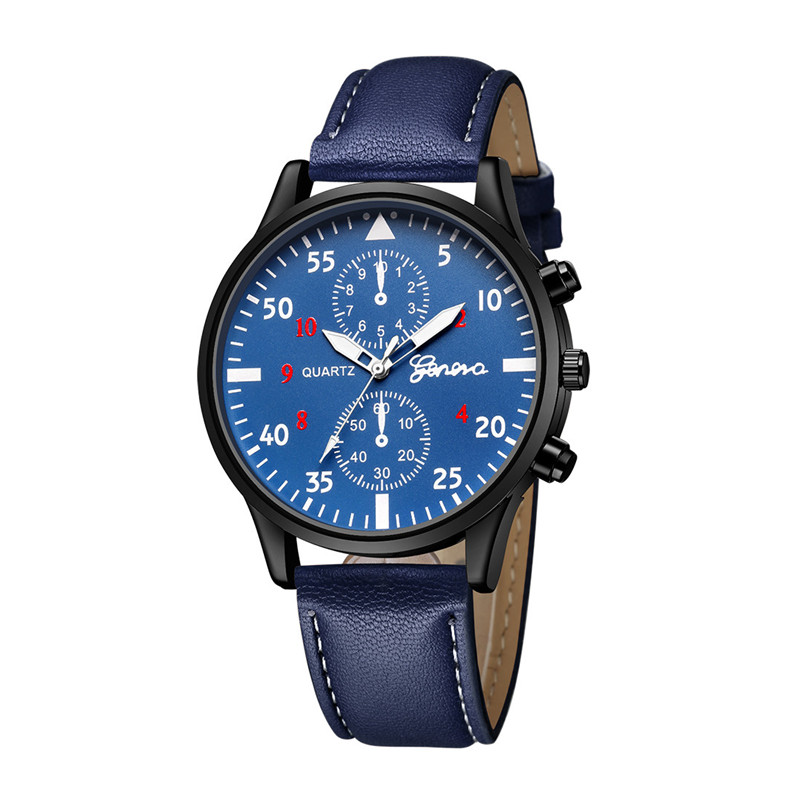 The Mens&apos; Quartz Wrist Watches High Quality PU Leather Watch Strap Slim Dial Casual Waterproof