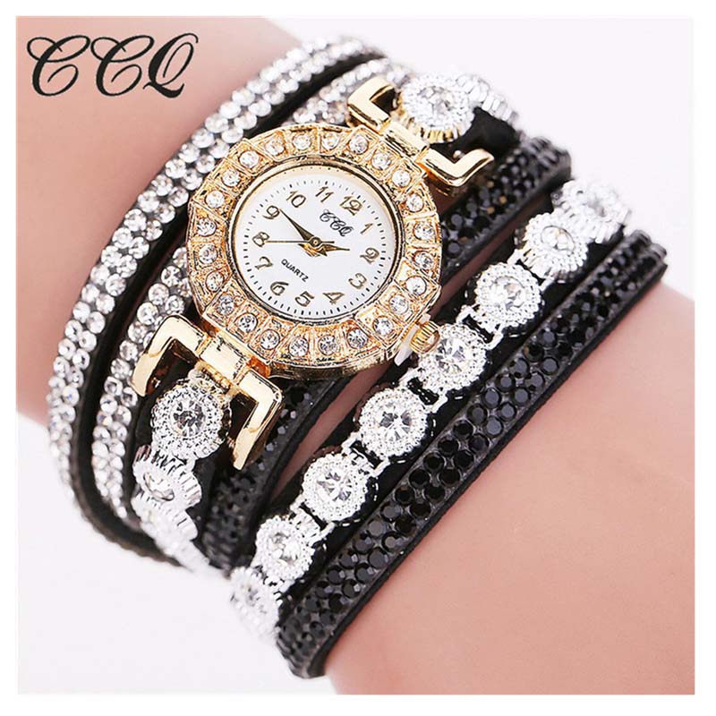 2019 Women Bracelet Watch With Rhinestones Women Vintage Fashion Dress Wristwatch Lady Gift Watch