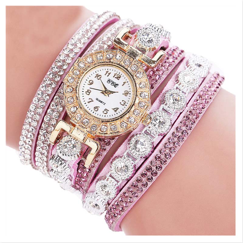 2019 Women Bracelet Watch With Rhinestones Women Vintage Fashion Dress Wristwatch Lady Gift Watch