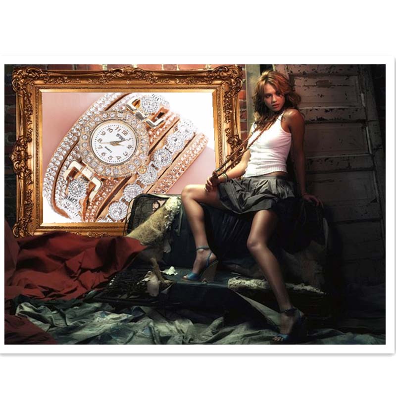 2019 Women Bracelet Watch With Rhinestones Women Vintage Fashion Dress Wristwatch Lady Gift Watch