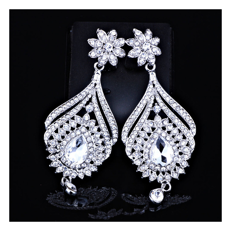 Luxurious Wedding Jewelry Necklace Earrings Jewelry Banquet Party Crystal Bridal Accessories Suit