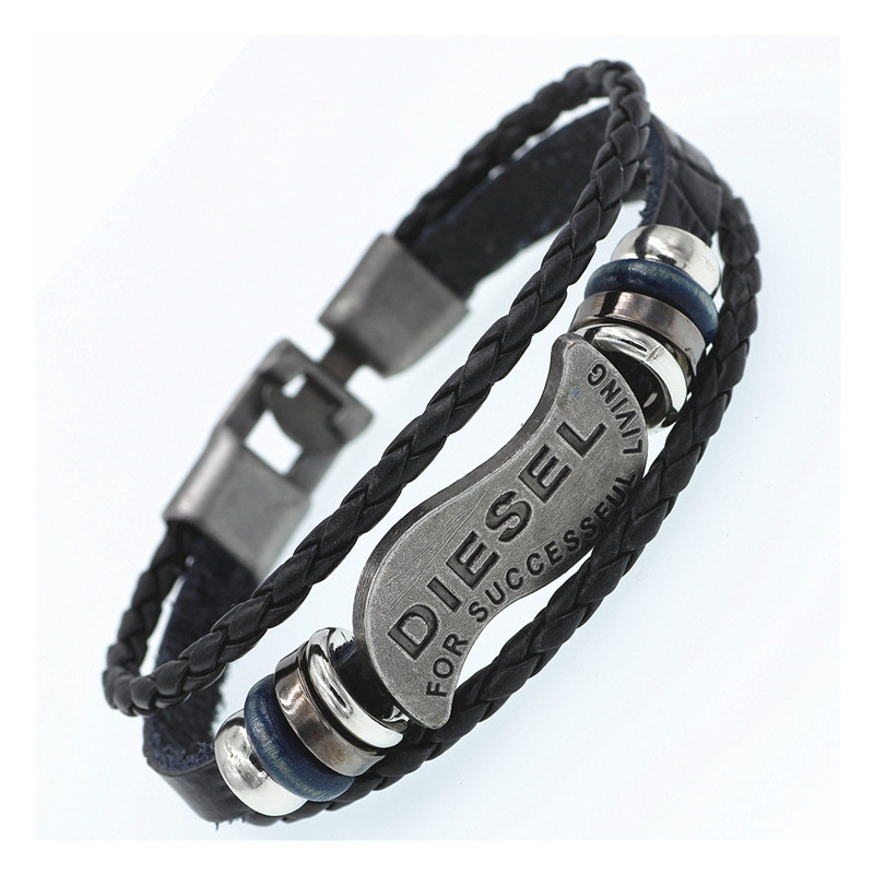 Fashion Multilayer Bracelet Men Casual Fashion Braided Leather Bracelets For  Bead Rock Men Jewelry