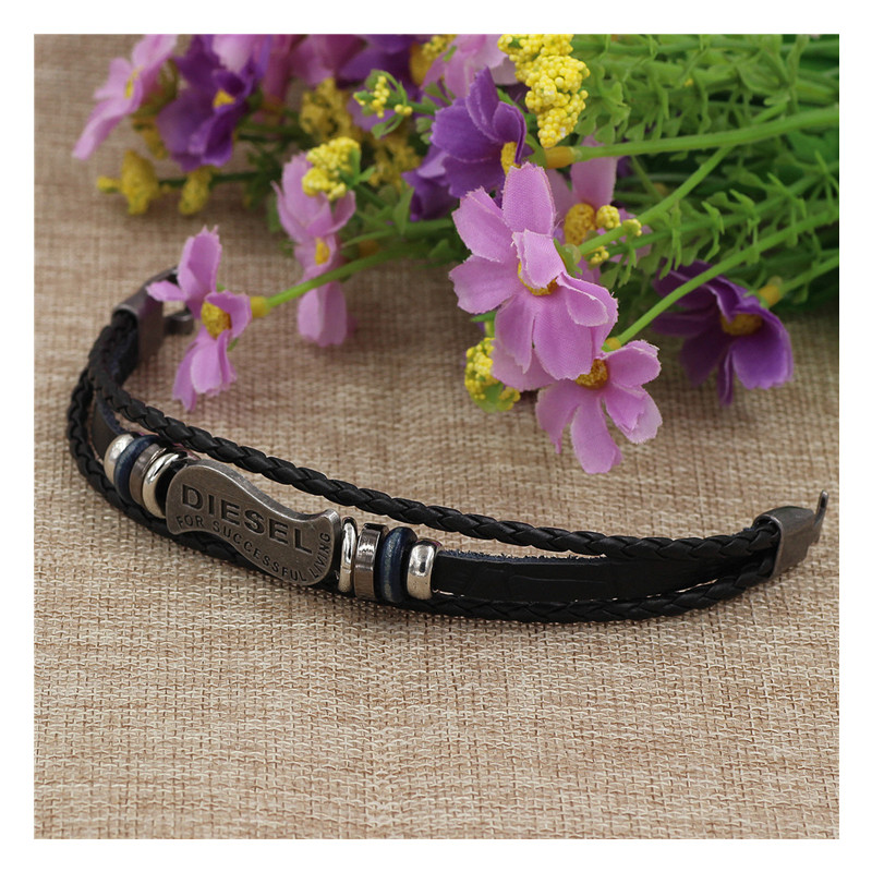 Fashion Multilayer Bracelet Men Casual Fashion Braided Leather Bracelets For  Bead Rock Men Jewelry