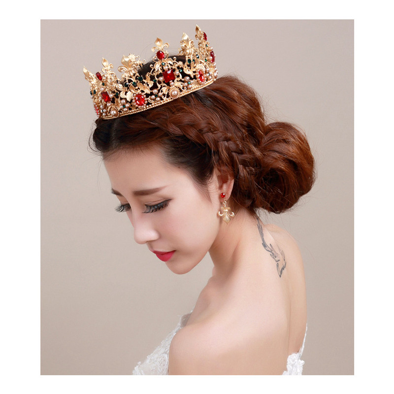 Luxurious Wedding Jewelry Crown Earrings Jewelry Party Banquet Crystal Bridal Accessories Suit