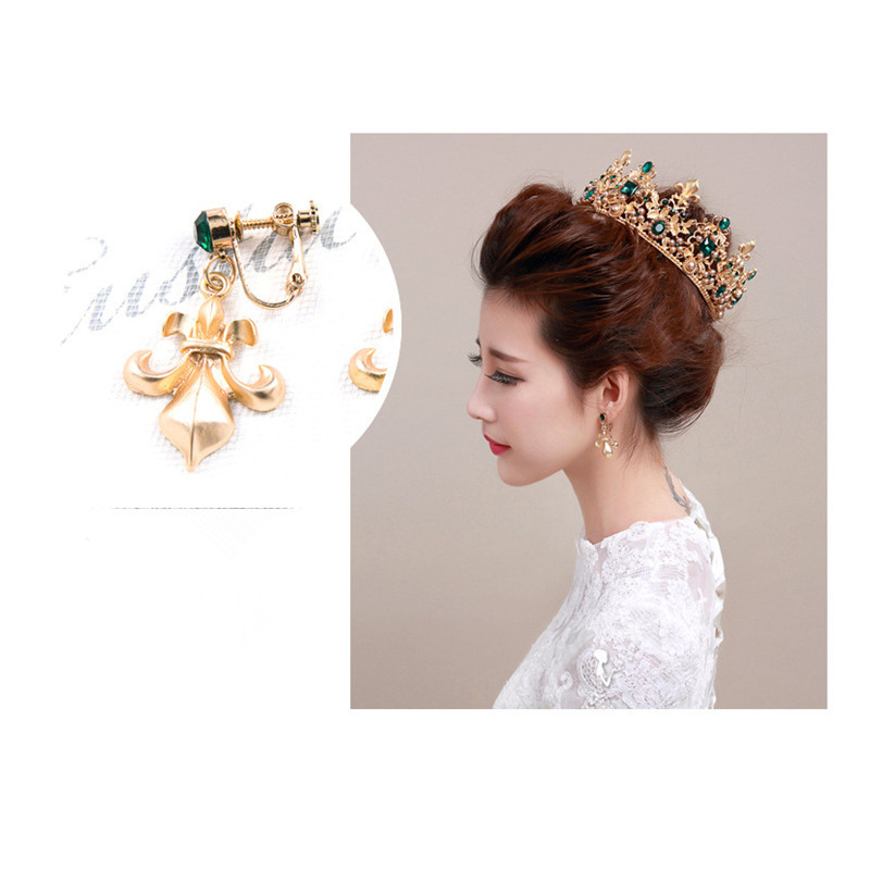 Luxurious Wedding Jewelry Crown Earrings Jewelry Party Banquet Crystal Bridal Accessories Suit