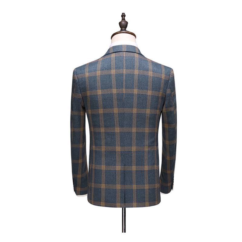 Coat Vest Plus Pant New Men Business Slim Suits Sets Solid Color Wedding Office Dress Three-piece