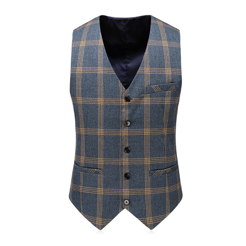 Coat Vest Plus Pant New Men Business Slim Suits Sets Solid Color Wedding Office Dress Three-piece
