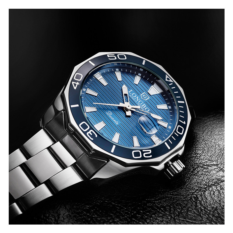 Fashion Business Waterproof Men Watches Steel Strip Watchband Date Man Clock Business Wristwatch