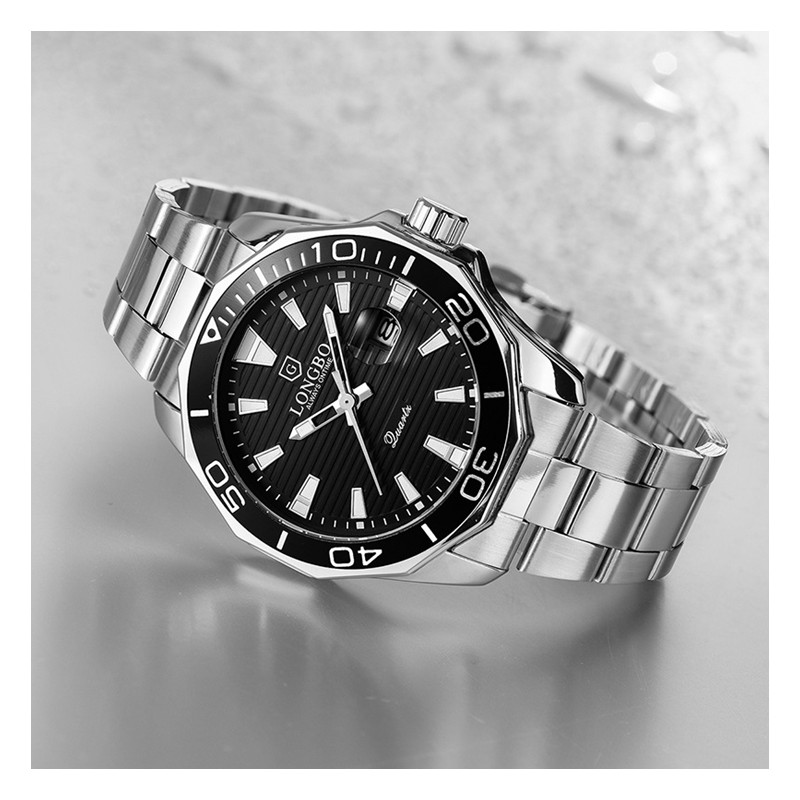 Fashion Business Waterproof Men Watches Steel Strip Watchband Date Man Clock Business Wristwatch