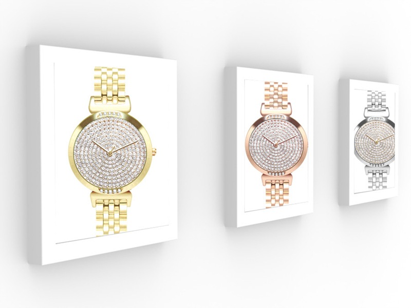 Fashion Women Jewelry Earrings &amp; Bracelet and Watch Set Creative Rhinestone Lady Gift Wristwatch