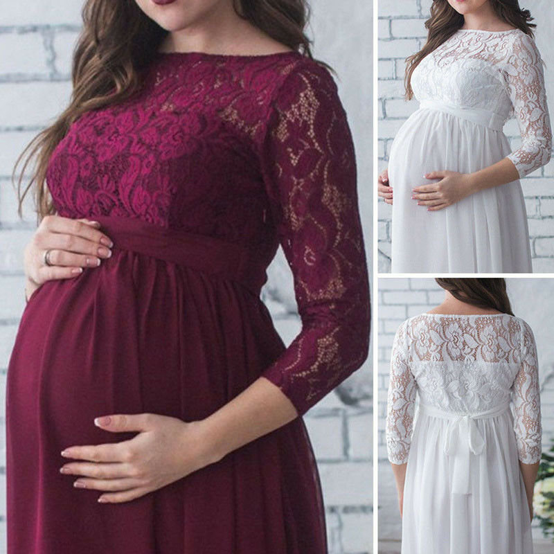 Pregnant Mother Dress Maternity Photography Women Pregnancy Lace Dress Pregnant Photo Shoot Cloth