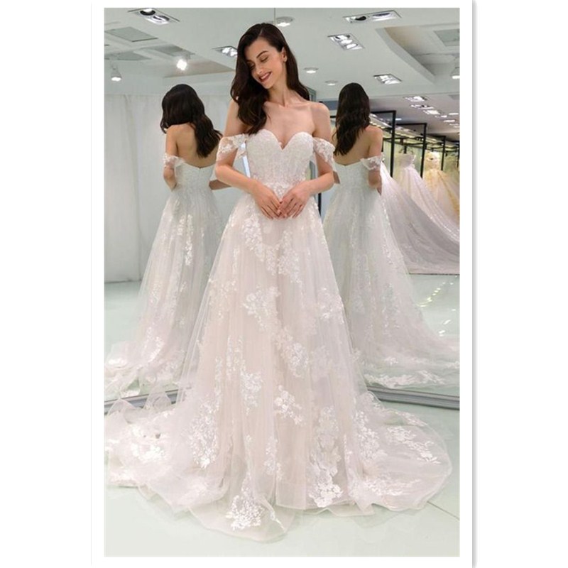 new beautiful lace wedding dress Mermaid wedding dress Bridesmaid Dress Lady Evening Dress Hot Sale Wedding Dress in Europe and America Wish Dunhuang Lace Deep V Long Sleeve Dress Women's Long Dress
