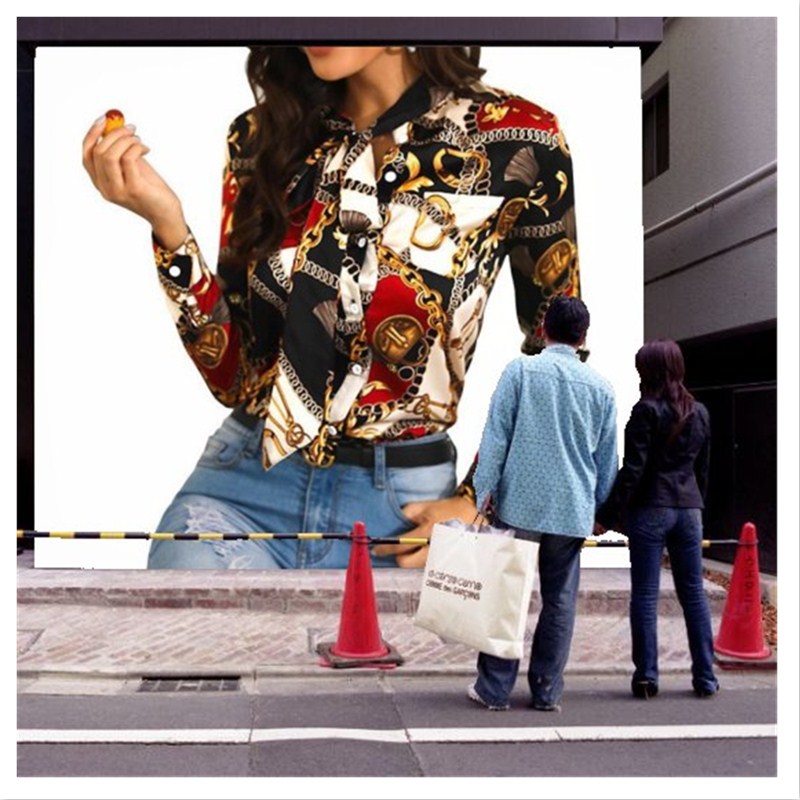 2022 Popoular Office Lady Shirt Female Elegant Polyester Long Sleeve Flower Top Girls Women Casual Blouse  Chain Printed Women Street Shopping Dresses