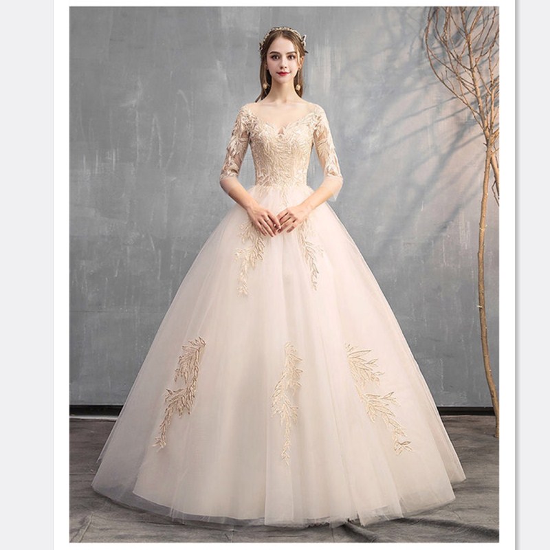 2019 new style boat neck beautiful lace wedding dress Mermaid wedding dress Pricess Bride Dress