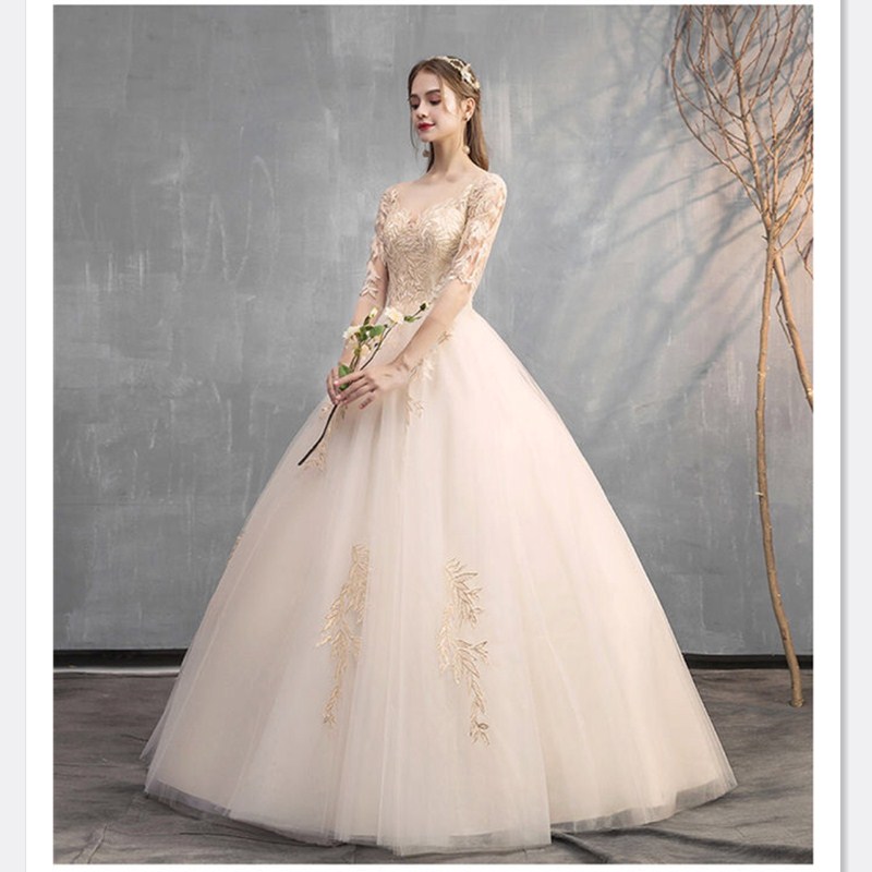2019 new style boat neck beautiful lace wedding dress Mermaid wedding dress Pricess Bride Dress