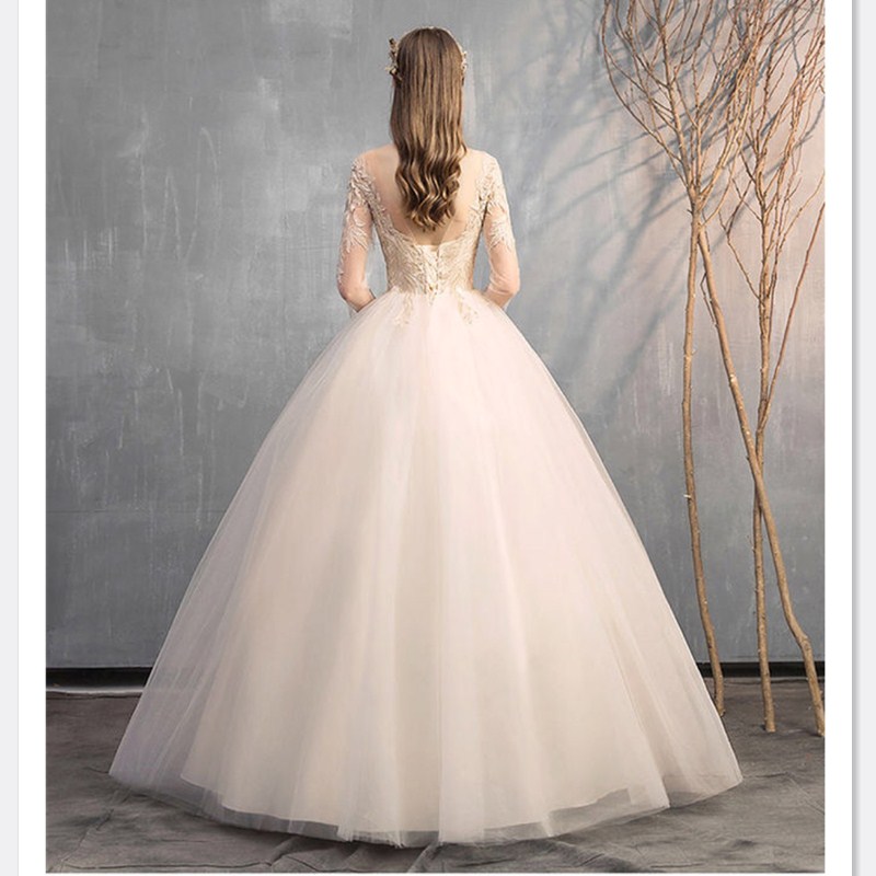 2019 new style boat neck beautiful lace wedding dress Mermaid wedding dress Pricess Bride Dress