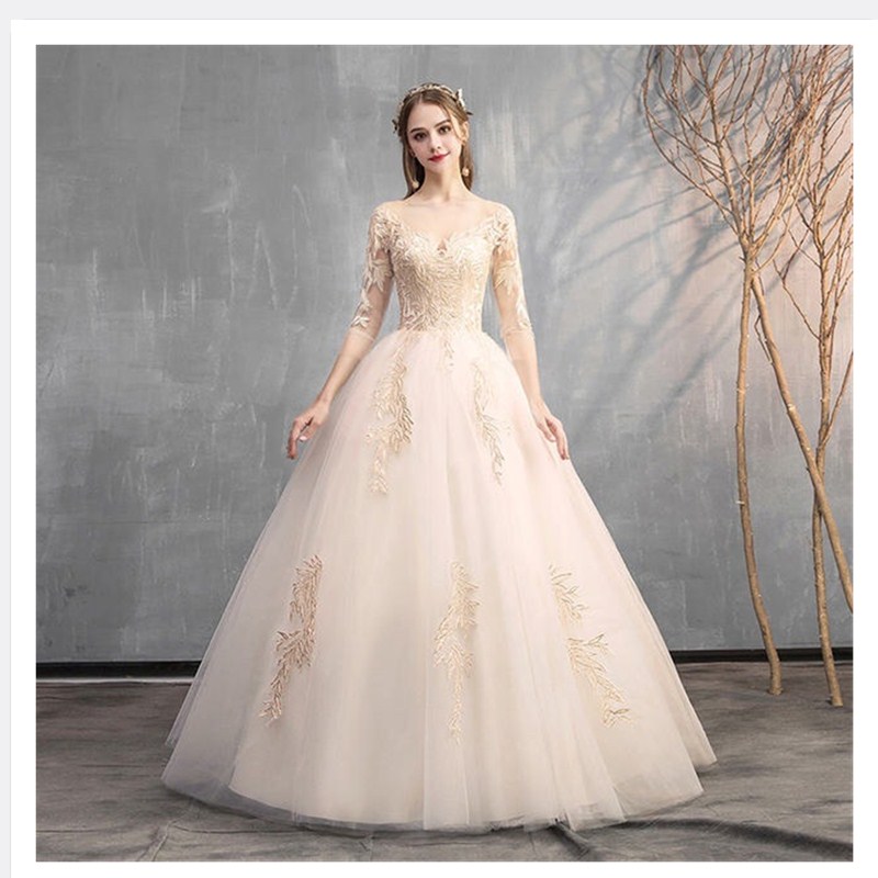 2019 new style boat neck beautiful lace wedding dress Mermaid wedding dress Pricess Bride Dress