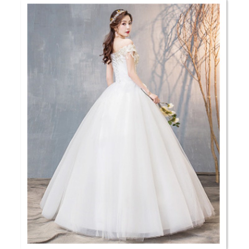 2022 Korean Style Slim Fit wedding dress Mermaid wedding dress Pricess Bride Floor Evening Dress Women Wedding Dresses
