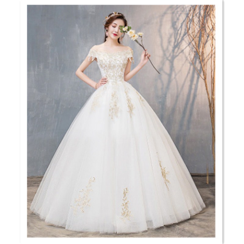2022 Korean Style Slim Fit wedding dress Mermaid wedding dress Pricess Bride Floor Evening Dress Women Wedding Dresses