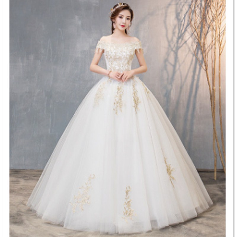2022 Korean Style Slim Fit wedding dress Mermaid wedding dress Pricess Bride Floor Evening Dress Women Wedding Dresses