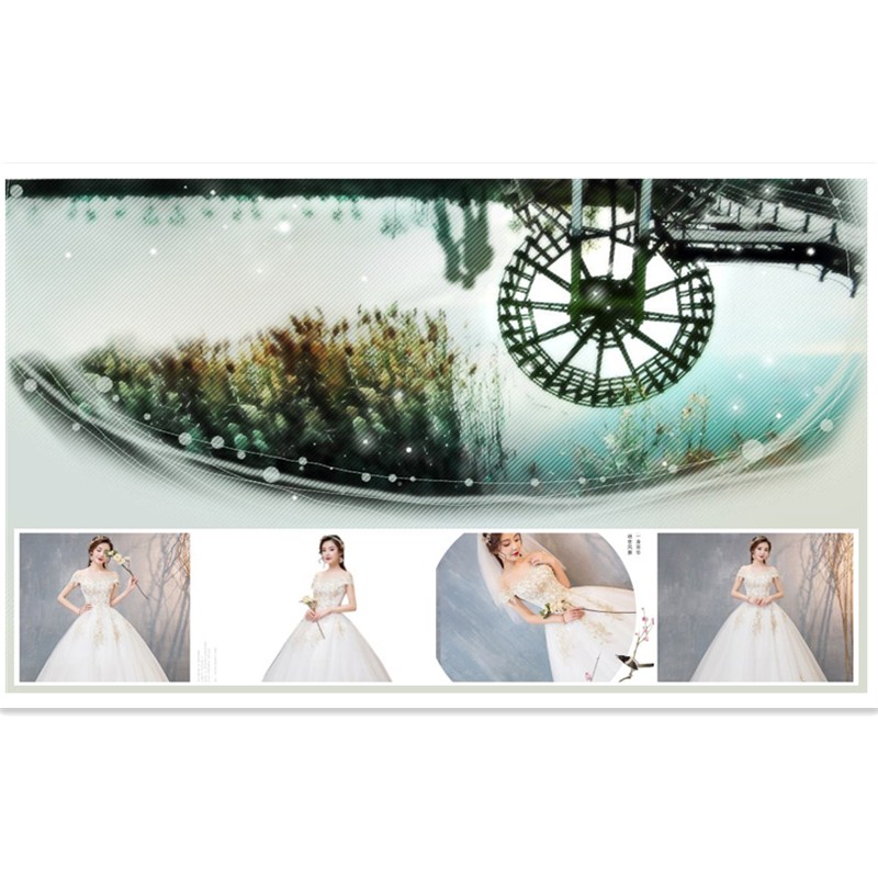 2022 Korean Style Slim Fit wedding dress Mermaid wedding dress Pricess Bride Floor Evening Dress Women Wedding Dresses