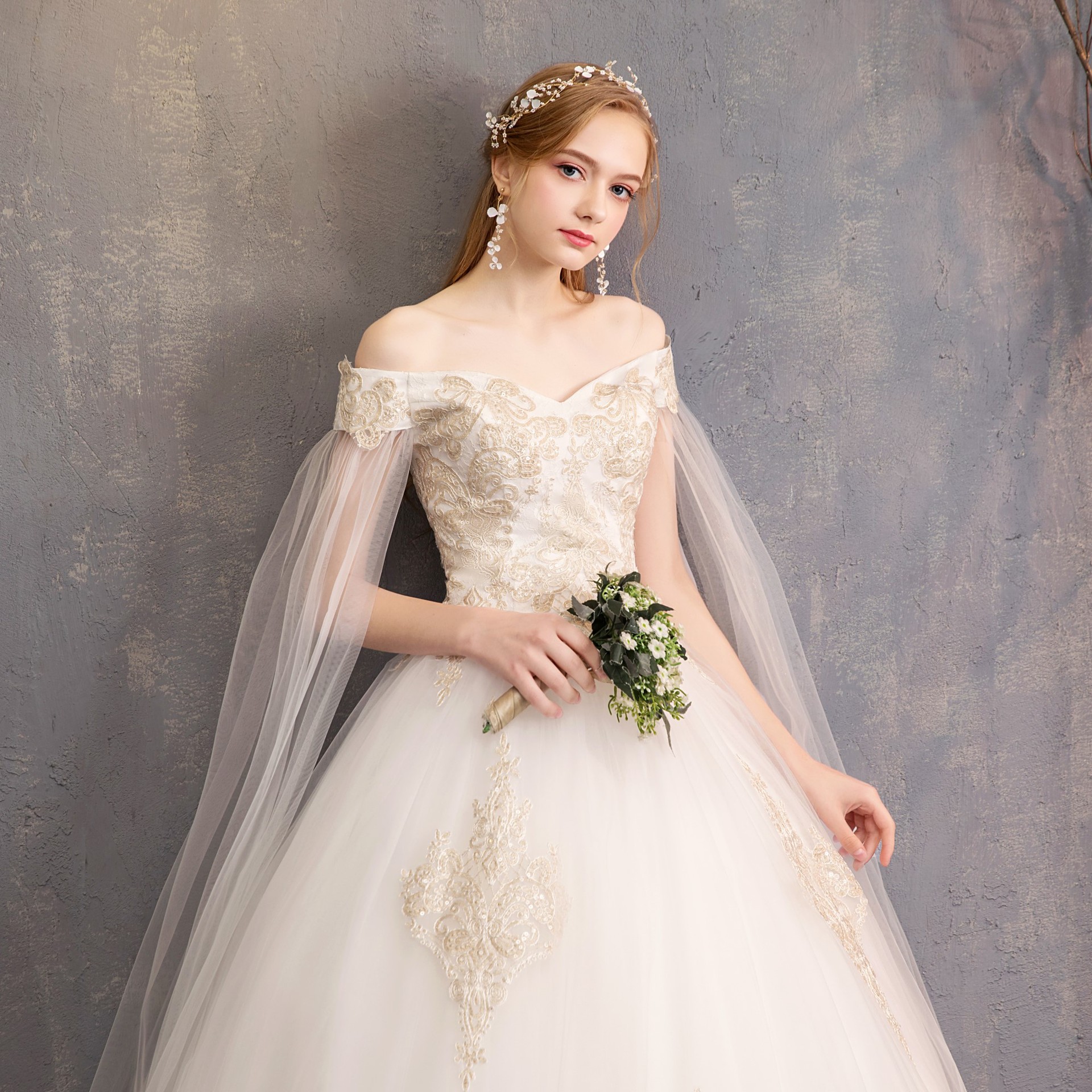 2019 French Style Slim Fit wedding dress Mermaid wedding dress Pricess Bride Floor Evening Dress
