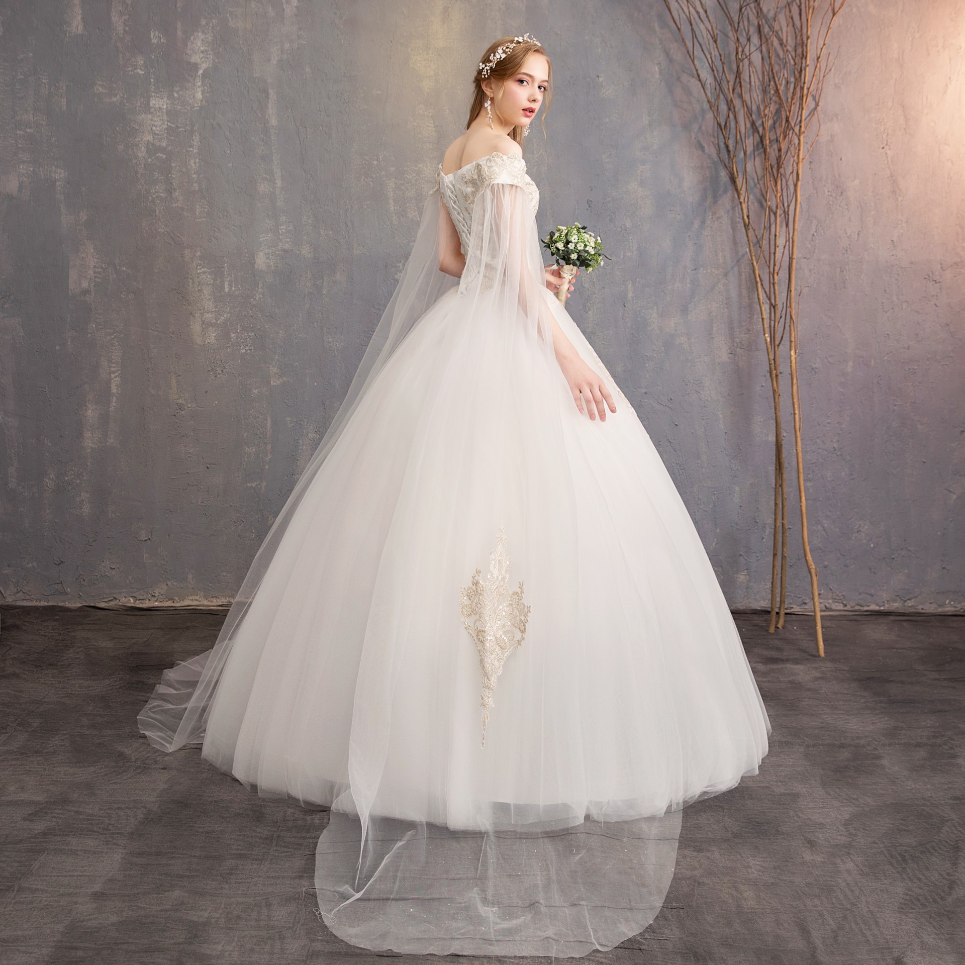 2019 French Style Slim Fit wedding dress Mermaid wedding dress Pricess Bride Floor Evening Dress
