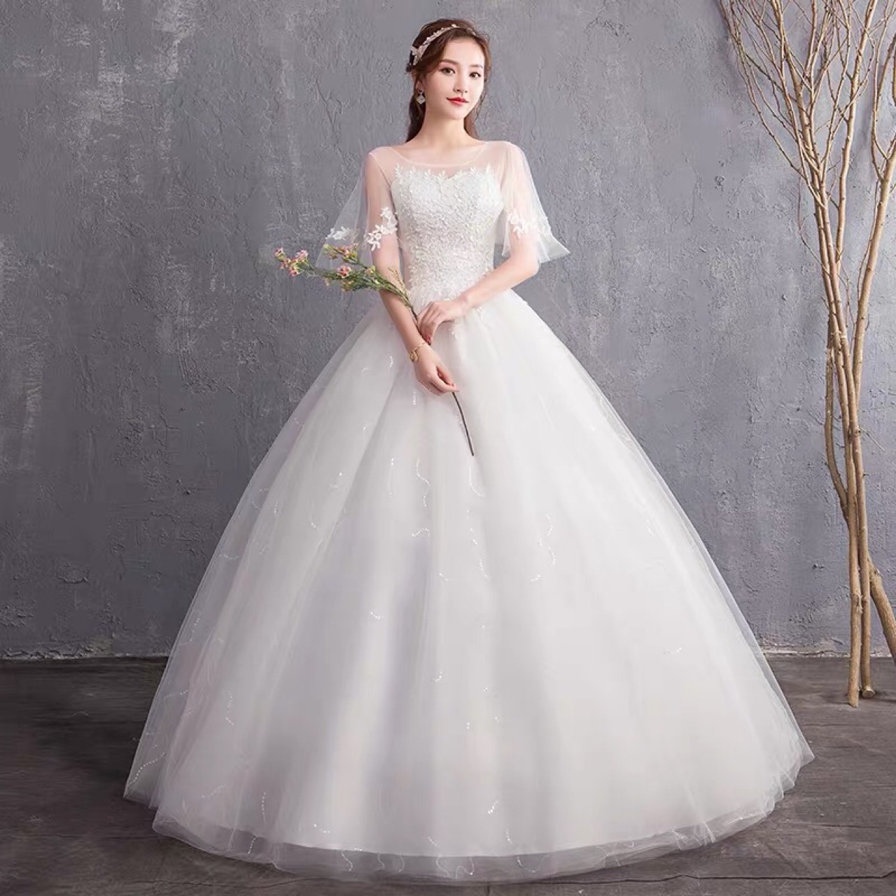 2019 Fashion Style Slim Fit wedding dress Mermaid wedding dress Pricess Bride Floor Evening Dress