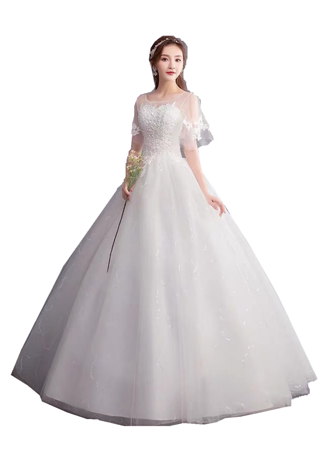 2019 Fashion Style Slim Fit wedding dress Mermaid wedding dress Pricess Bride Floor Evening Dress