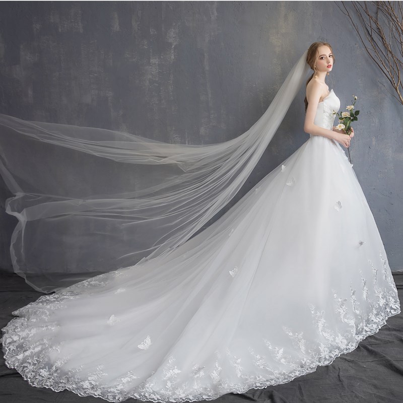 2019Elegant Slim Fit wedding dress Mermaid wedding dress Pricess Bride Expansion Floor Evening Dress